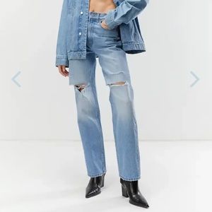 Oak + Fort RELAXED RIPPED JEANS NWT!